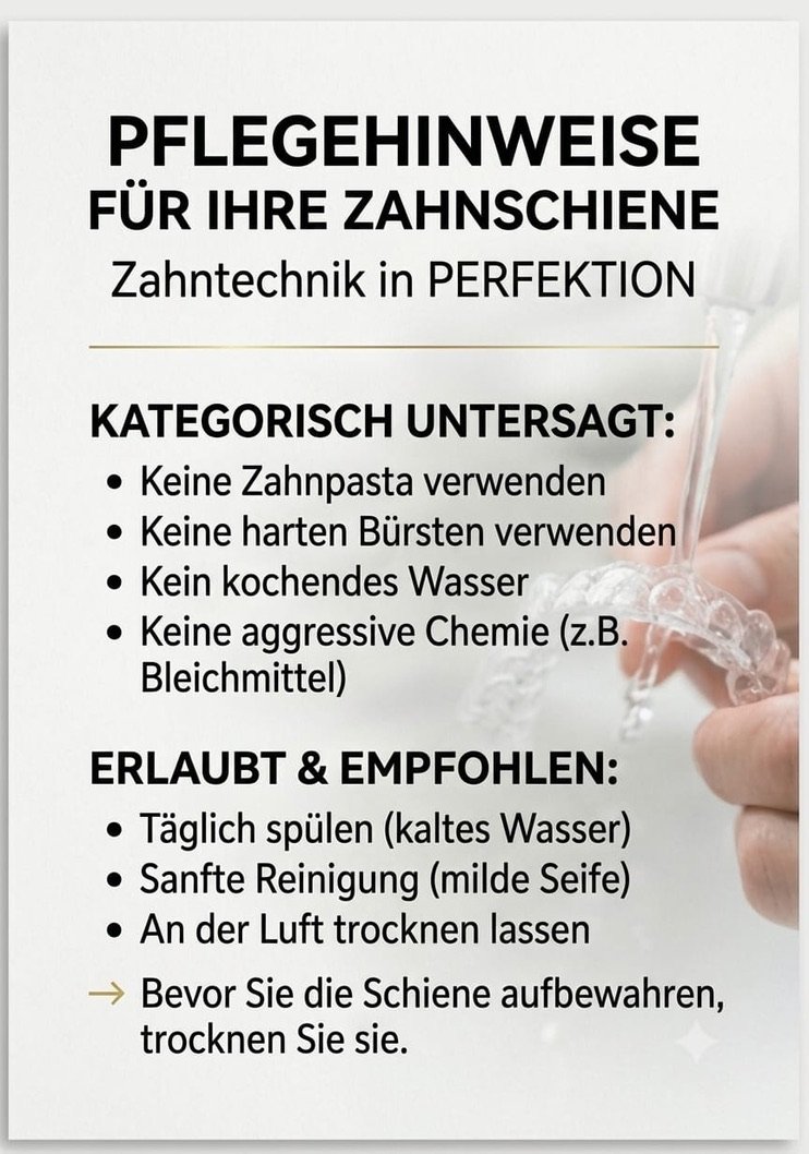 Originalvorlage der Pflegehinweise auf Deutsch